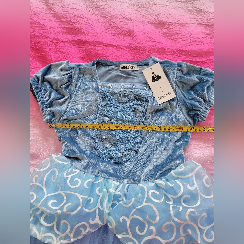 Cinderella Costume Girls  Princess Dress Size 140 (8 Years) NEW - Picture 8 of 16